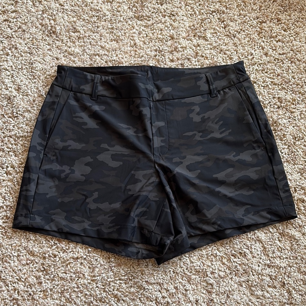 Spanx Black Camouflage Shorts
